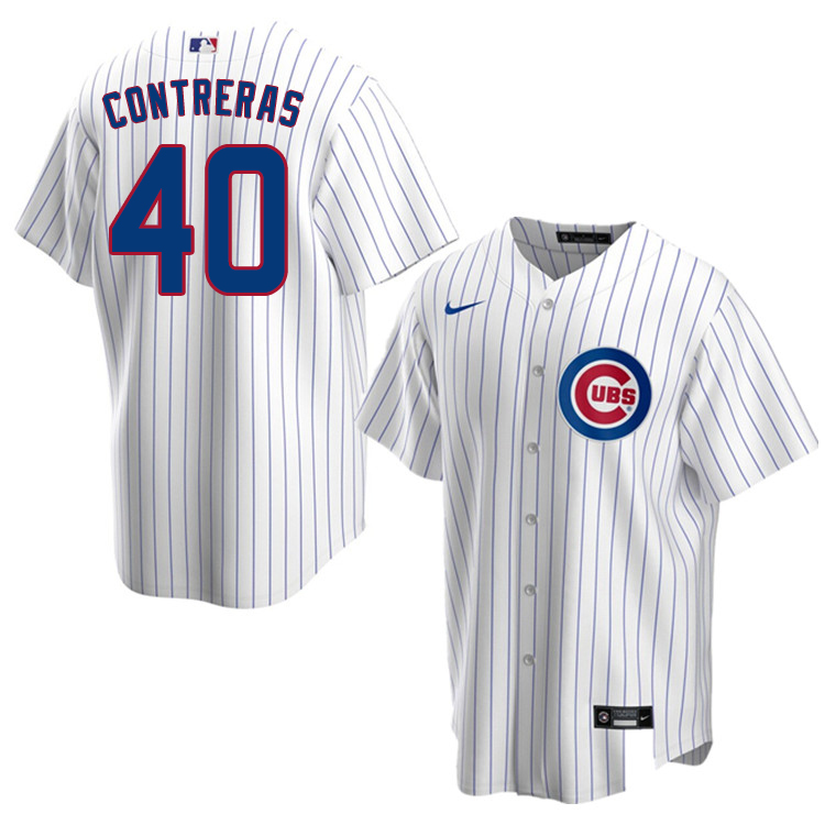 Nike Men #40 Willson Contreras Chicago Cubs Baseball Jerseys Sale-White